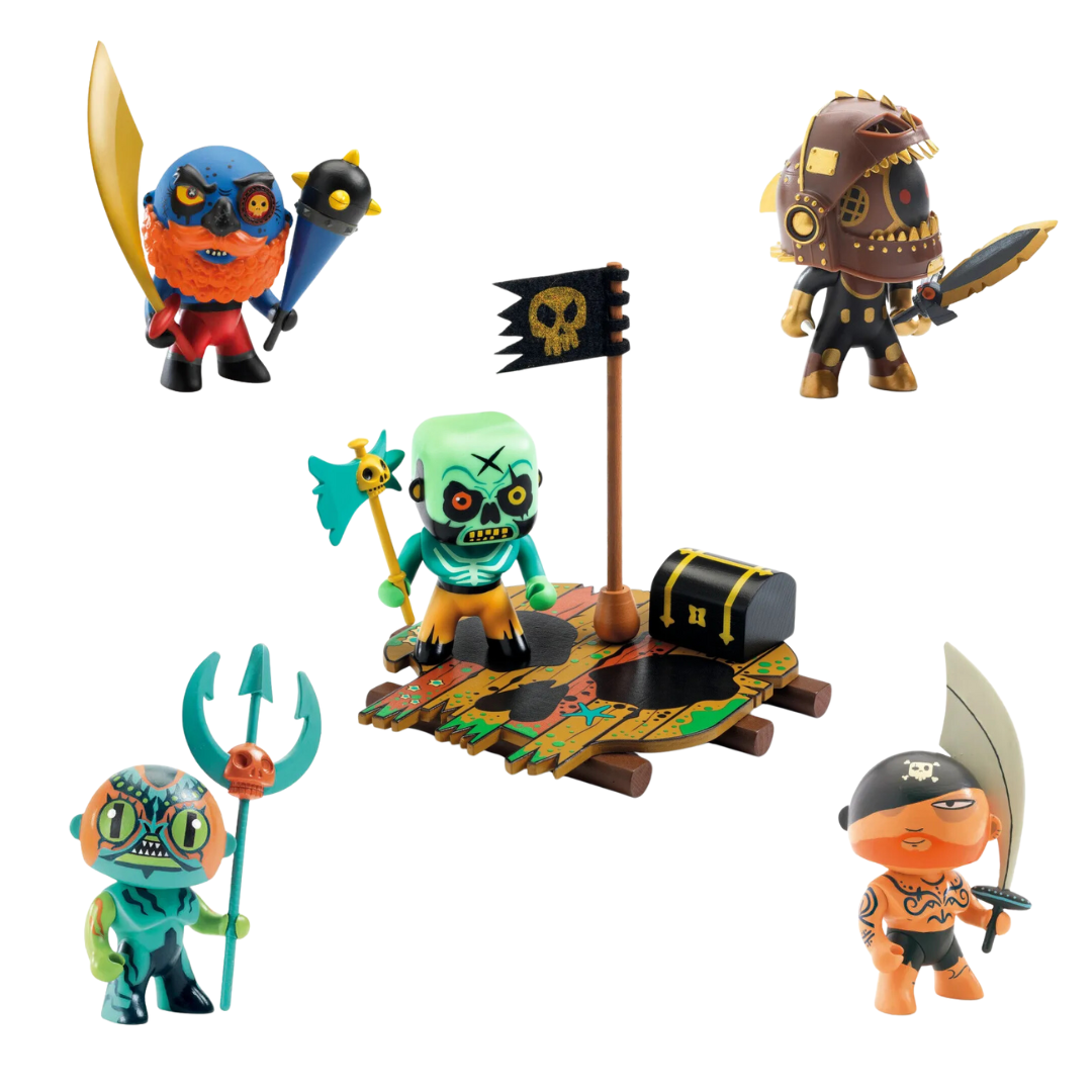 Balíček Arty Toys veľký – piráti Tatoo & So Hipster & Nha & Globular & Skull s plťou