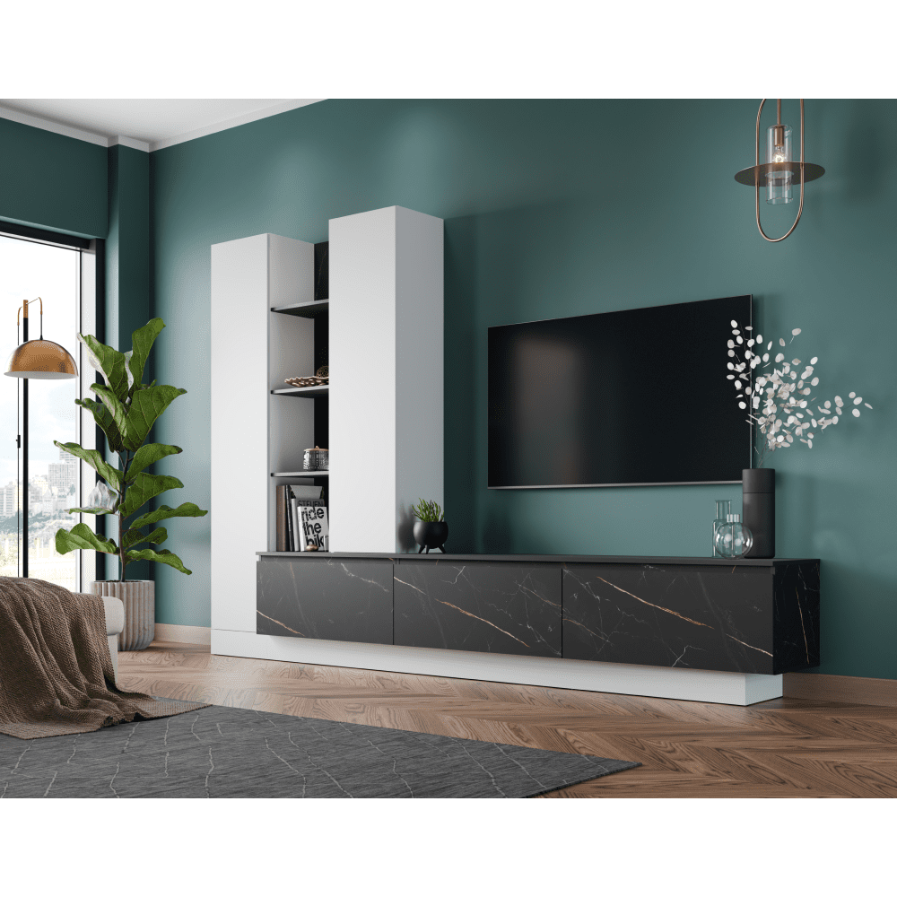 Obývacia stena, biela alpská/san sebastian, MODETA