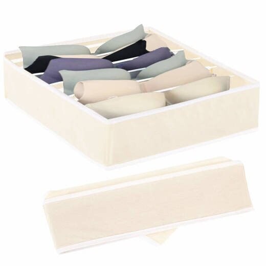 Organizér na bielizeň - 7 priehradok - béžový