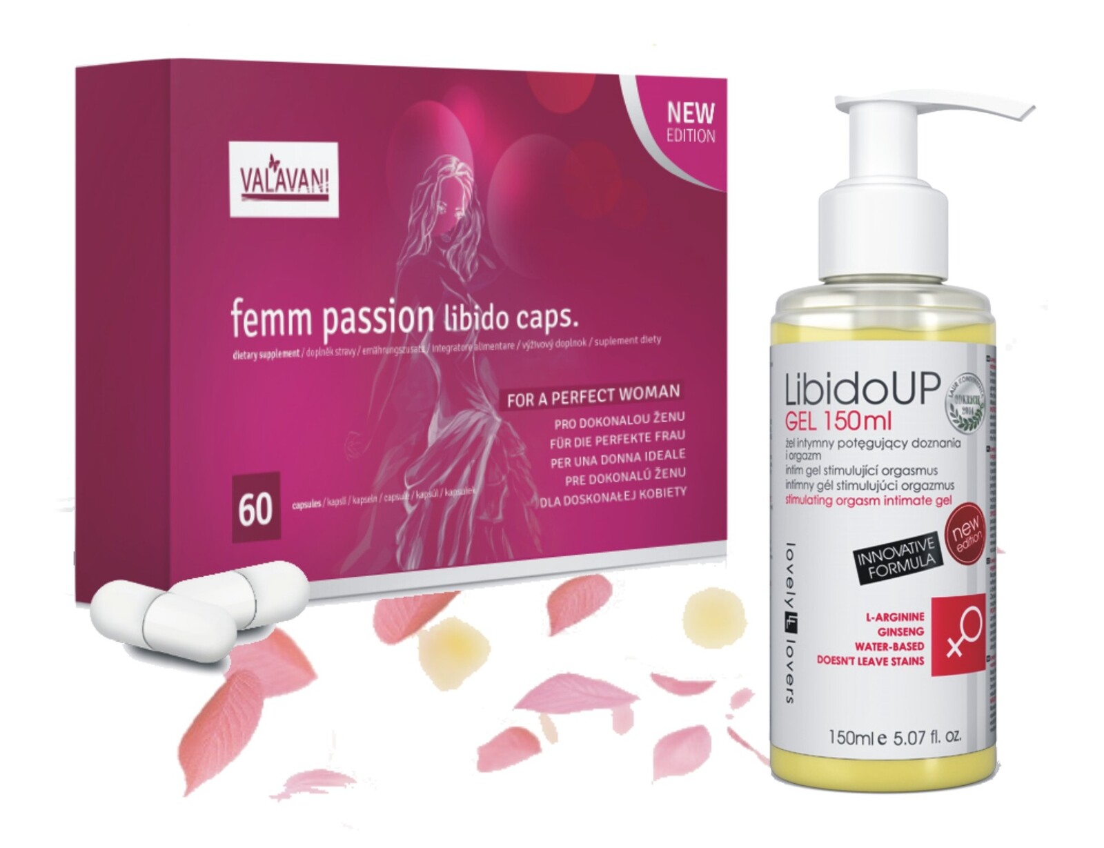 VALAVANI Femm Passion + LibidoUP Gel – balíček pre zvýšenie libida a pôžitku