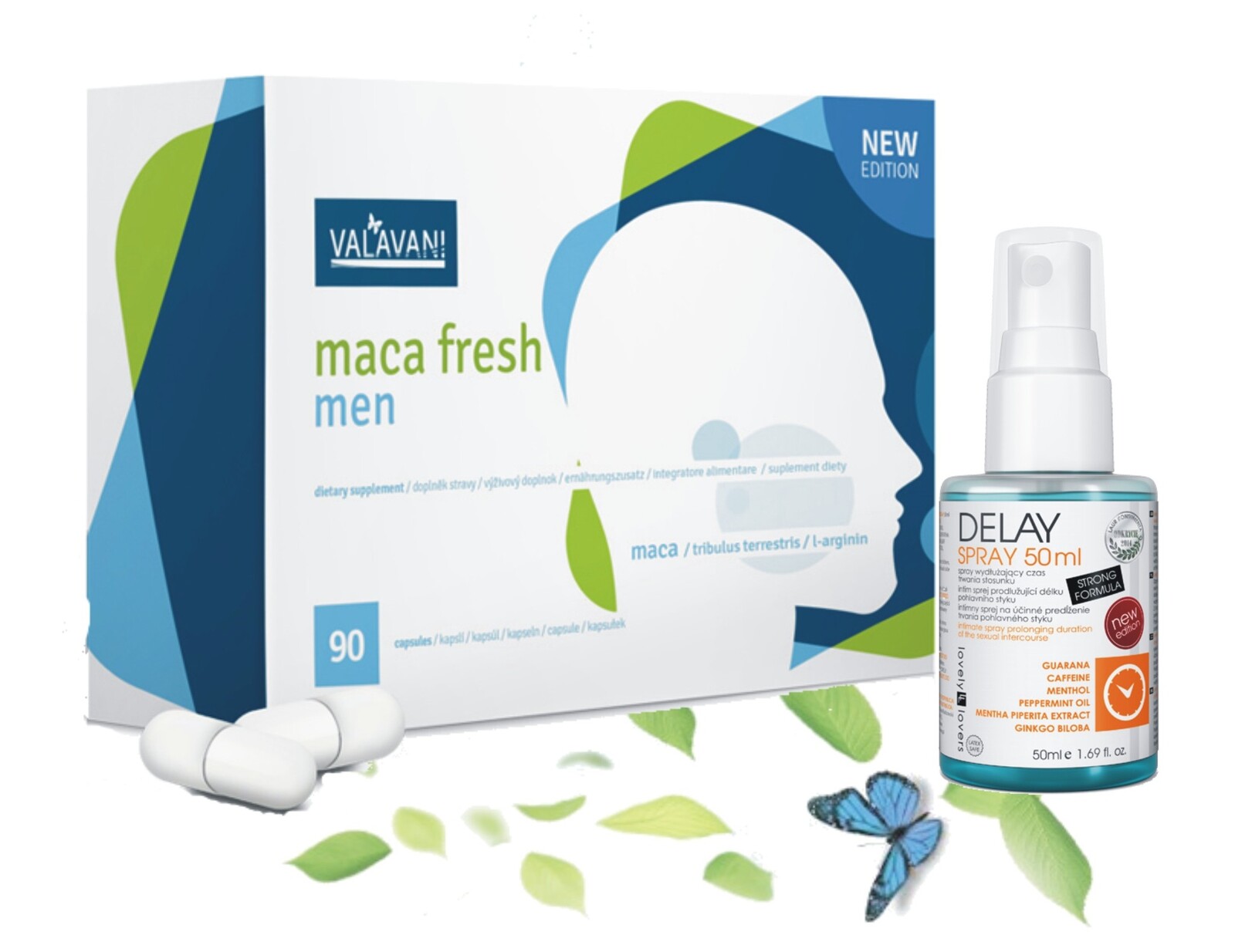 VALAVANI Maca Fresh Men + Delay Spray – balíček pre výkon a výdrž