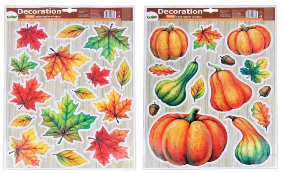 Dekorácia na okno nálepky jesenné 41x29cm - náhodný