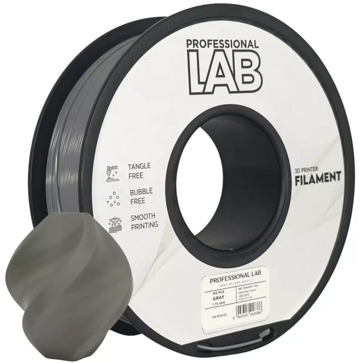 PLA HS filament Professional Lab - 1 kg sivá