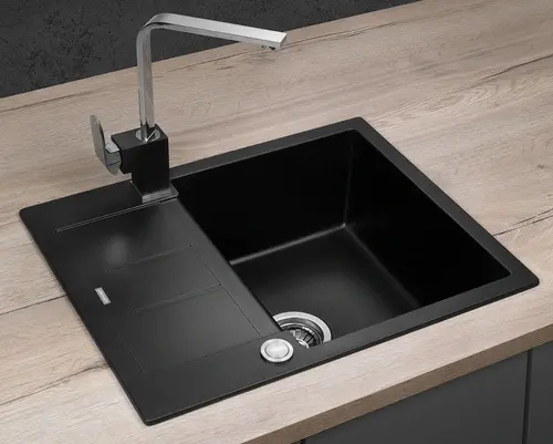 CONCEPT DG05C45bc Drez granitový s odkvapom ČIERNY