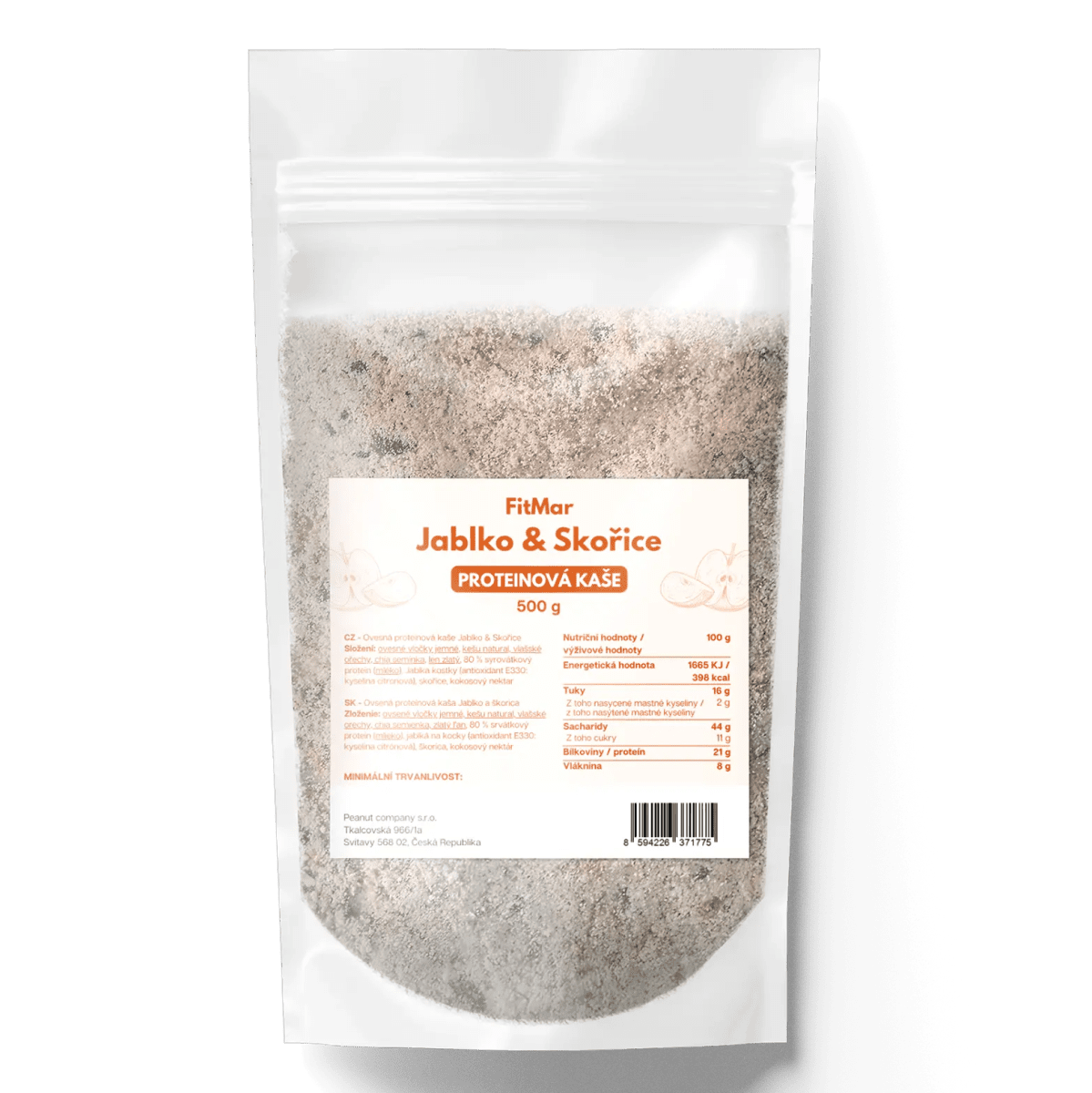 FitMar Proteínová ovsená kaša jablko a škorica 500 g