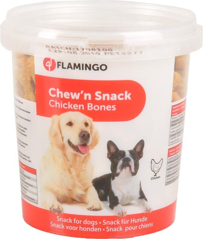 Flamingo Pamlsky kuřecí tvar kost pro psy 500g