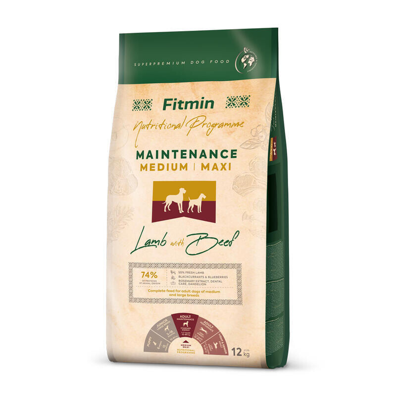 Fitmin dog medium maxi maintenance lamb beef