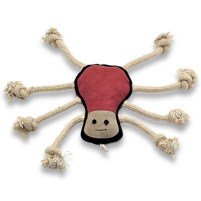 PafDog Pavouk Pajky Hračka pro psy z kůže a juty 38 cm