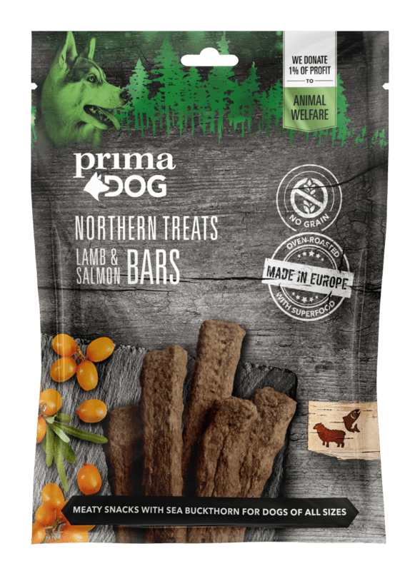 PrimaDog Northern Treats Lamb & Salmon bars 80 g