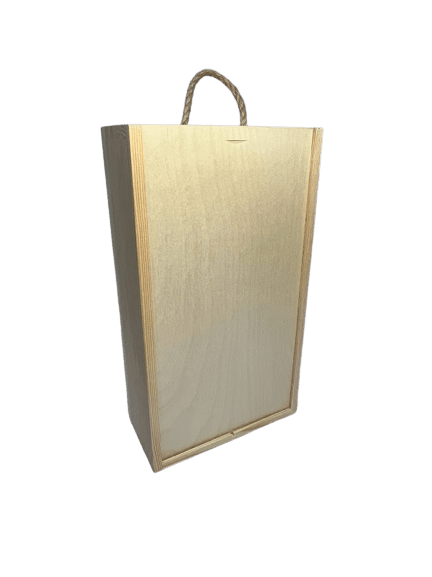 Drevená krabička na 2 fľaše