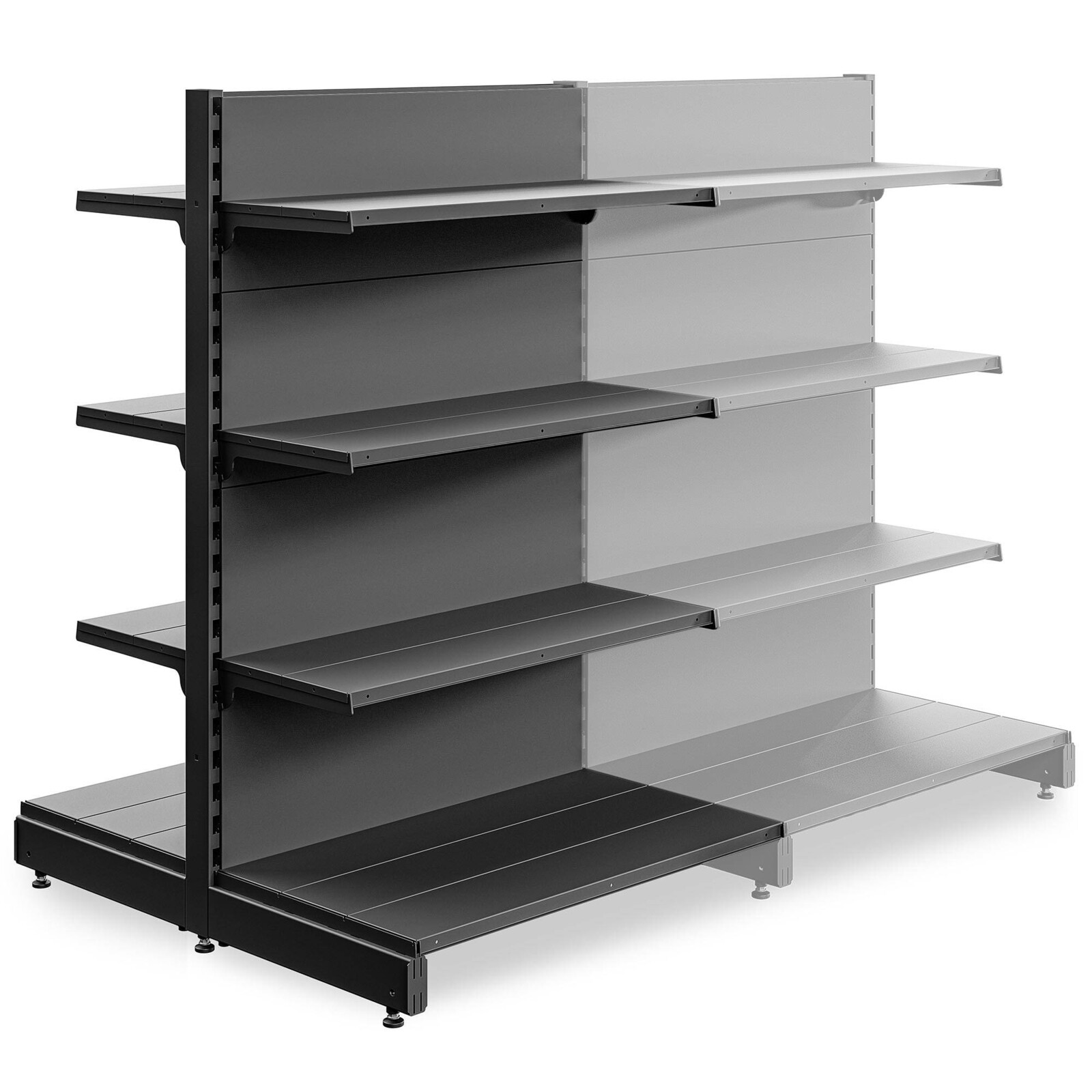 Marbo Regál do predajne obojstranný dodatkový 133x83x98 - 4 políc