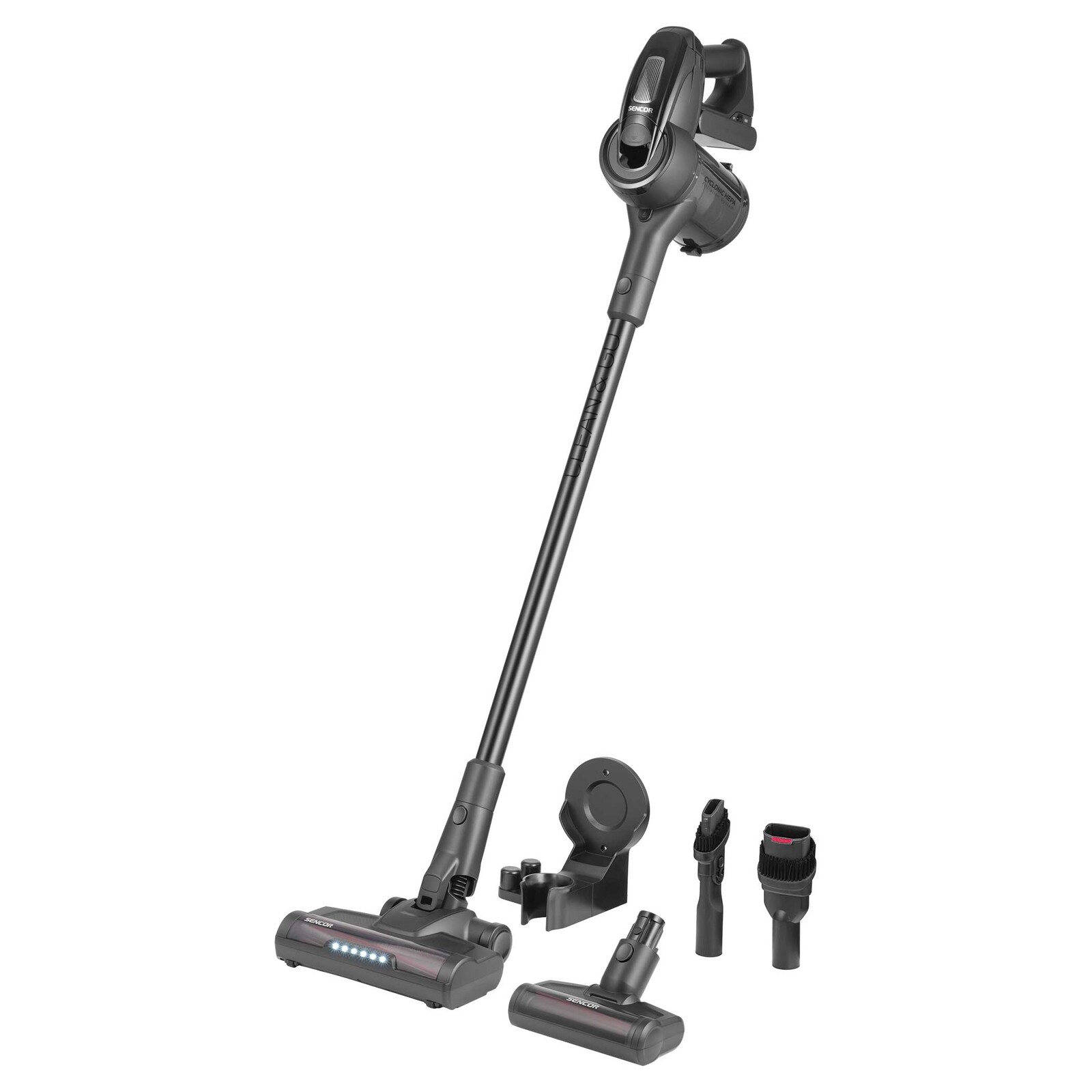 Sencor SVC 8726BK  Tyčový vysávač 3 v 1 digitálny 400W motor s dlhou životnosťou, 25,2V Li-Ion batéria s kapacitou 2 500 mAh, cyklónový filtračný