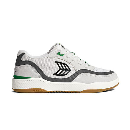 Pánské volnočasové boty Cariuma UBA PRO Smoke White Suede Off-White Mesh Black Logo Green Sneaker