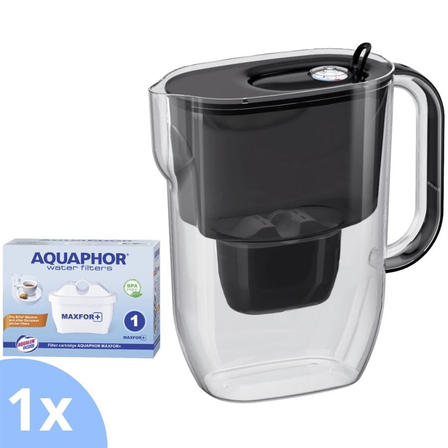 Aquaphor Fresh čierna filtračná kanvica + 4 ks Aquaphor Maxfor+ filtra