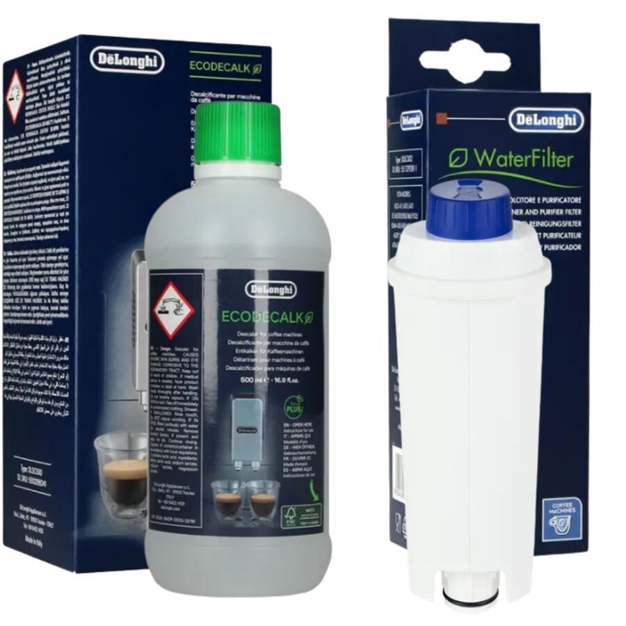 DeLonghi DLS C002 vodný filter 1 ks + DeLonghi EcoDecalk odvápňovač 500 ml 1 ks