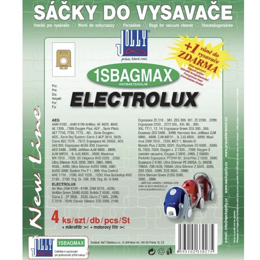Jolly textilné vrecká do vysávača 1SBAG MAX 4 ks