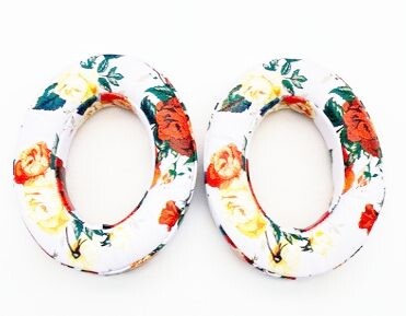 Náhradné náušníky pre slúchadlá Beats Studio 2.0 a 3.0 - Kvetinové biele, kožené