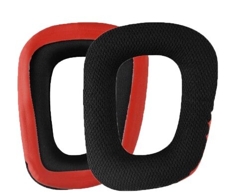 Náhradné náušníky pre slúchadlá Logitech G930, 432, 431, 430, 332, 331, 231 a F450 - Čierne, látkové