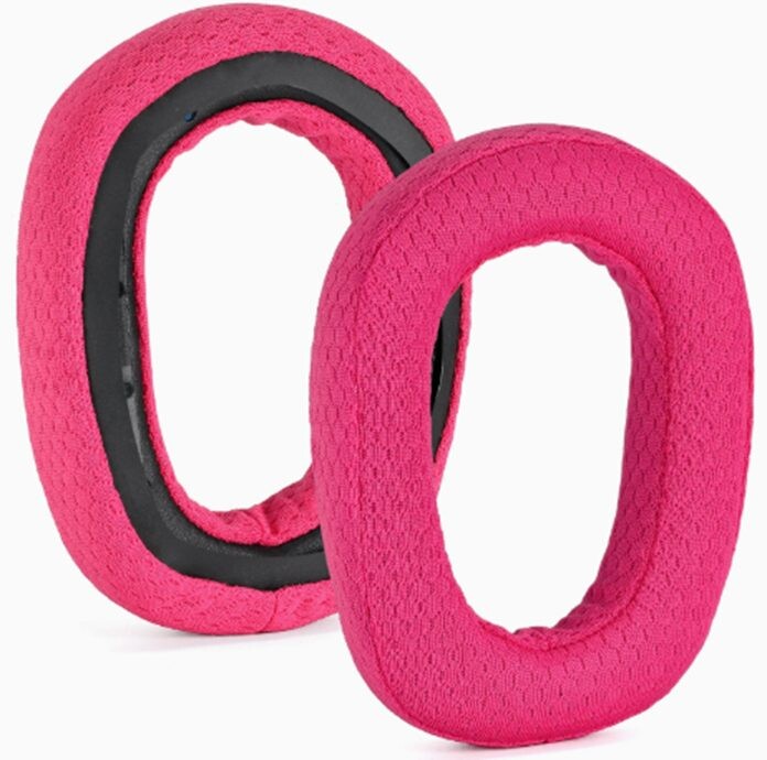 Náhradné náušníky pre slúchadlá Logitech G435 - Ružové, látkové