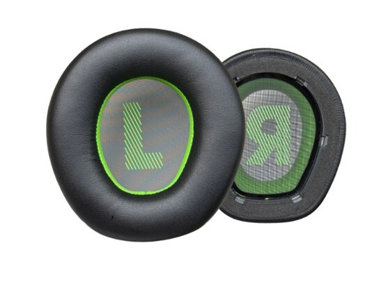 Náhradné náušníky pre slúchadlá JBL Quantum 910 - Čierne so zeleným vnútrom, kožené
