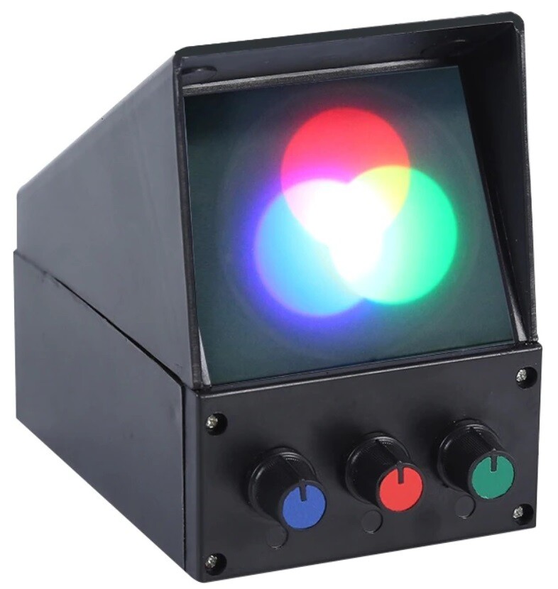 Miešanie základných farieb experiment optickej syntézy