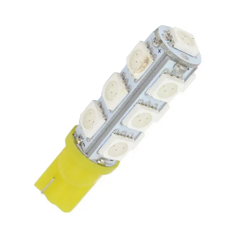 LED 13x 5050 SMD pätice T10, W5W - Žltá
