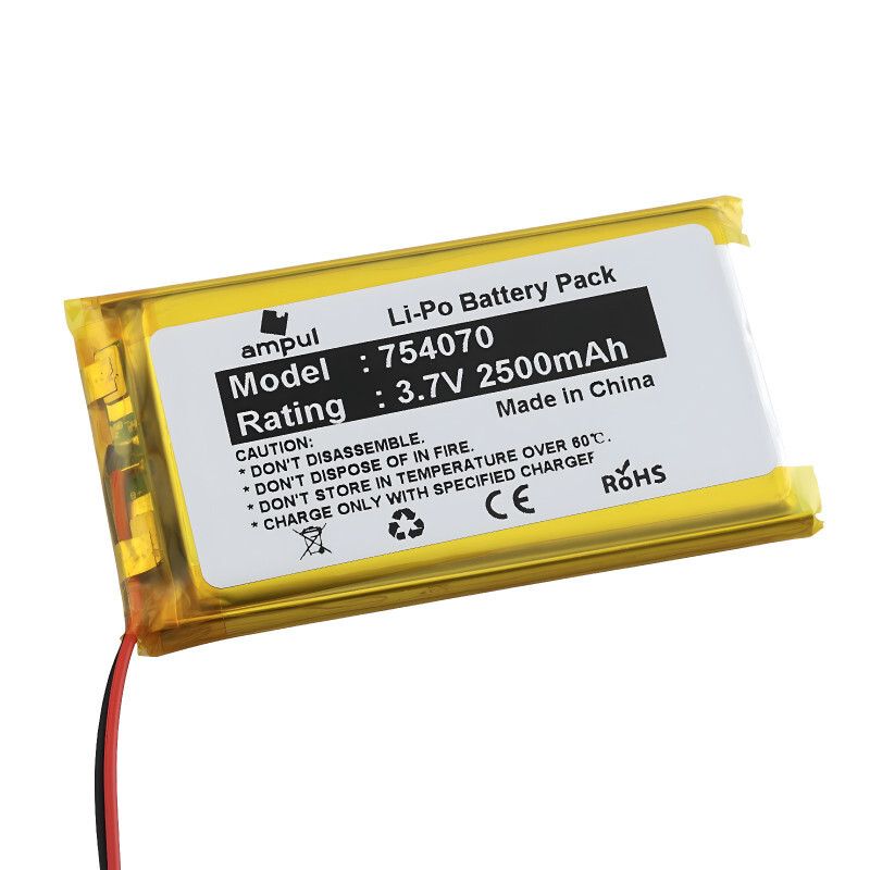 Li-Pol batéria 2500mAh, 3.7V, 754070