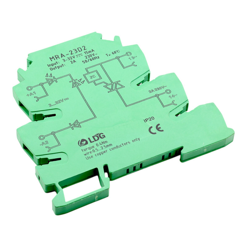 SSR Relé MRA-23D2, 230V AC/2A, na DIN lištu