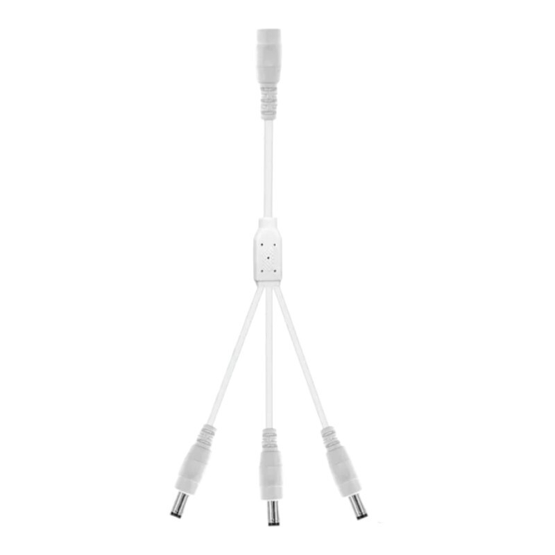 Rozbočovací kábel DC 5,5x2,1mm, samica na samce, biely, 3