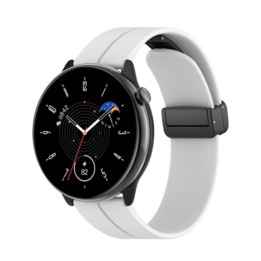 Jednofarebný remienok s prackou na smart hodinky 22mm Veľkosť: 22mm, Farba: Biela