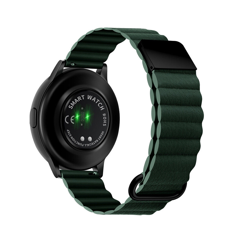 Štýlový kožený remienok s magnetom na smart hodinky 22mm Veľkosť: 22mm, Farba: Khaki