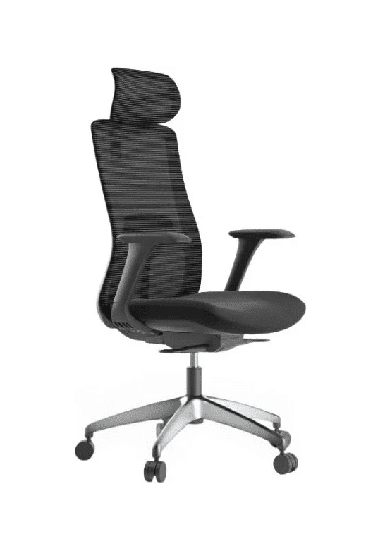 Kancelárska ergonomická stolička WISDOM s podhlavníkom - sieť, čierny plast, nosnosť 120 kg, viac farieb čierna