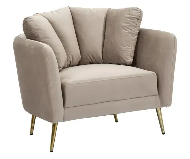 Designové křeslo Kiev šedé/zlaté