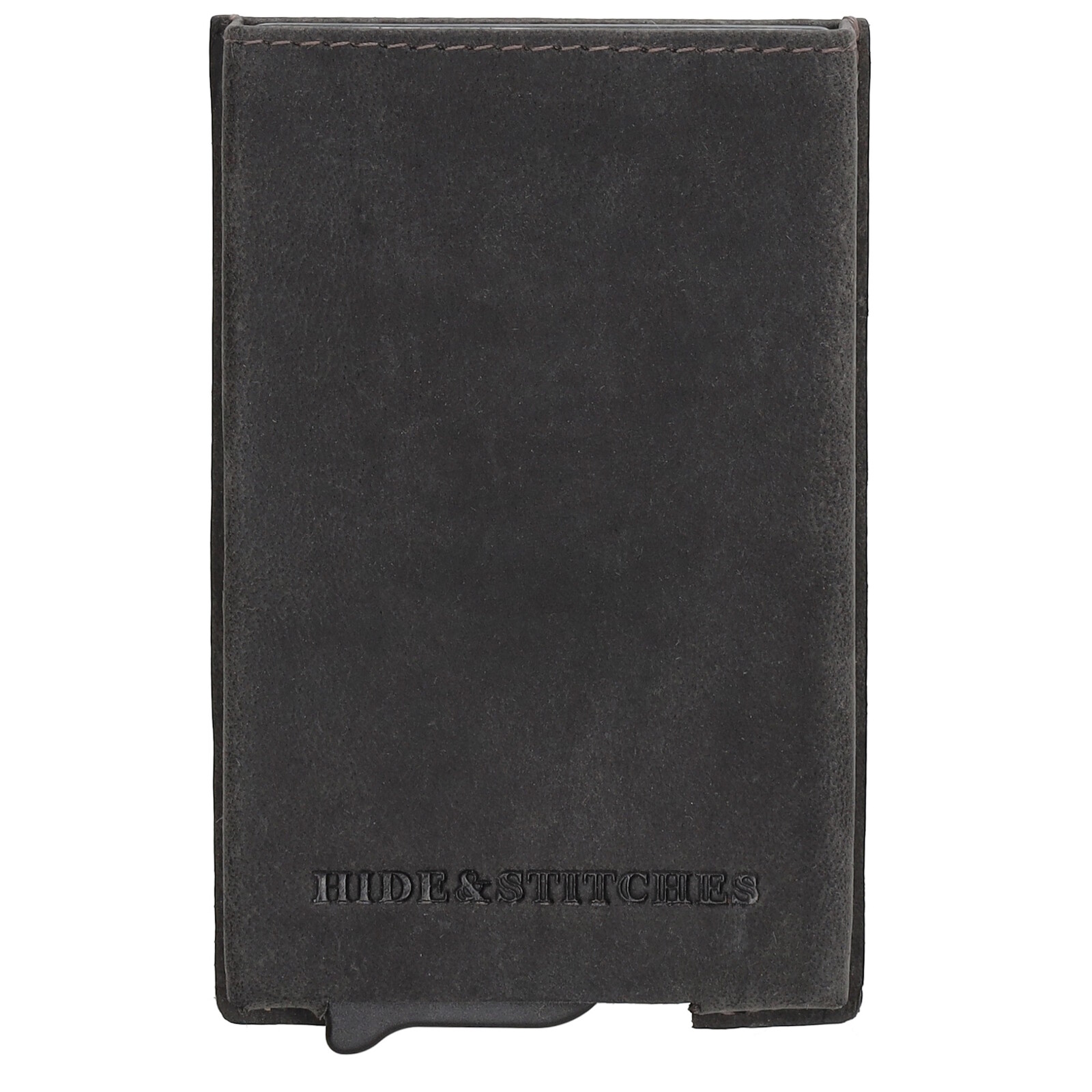 Kožená bezpečnostná peňaženka Hide & Stitches - čierna