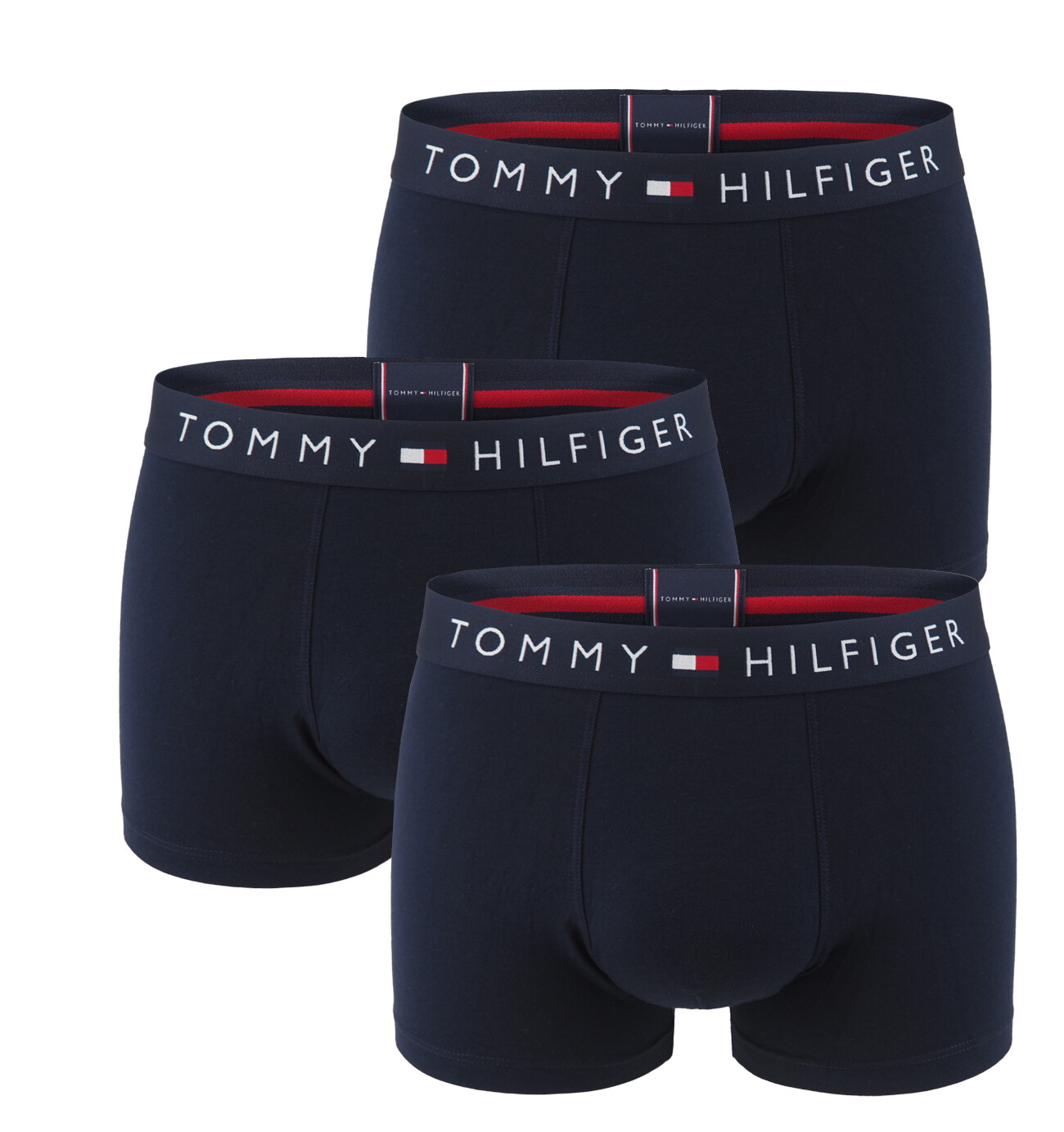 TOMMY HILFIGER - boxerky 3PACK TH original cotton signature dark navy tones