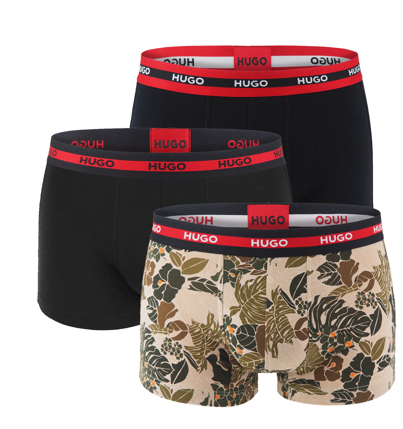 HUGO - boxerky 3PACK eco friendly organic cotton modern monster print