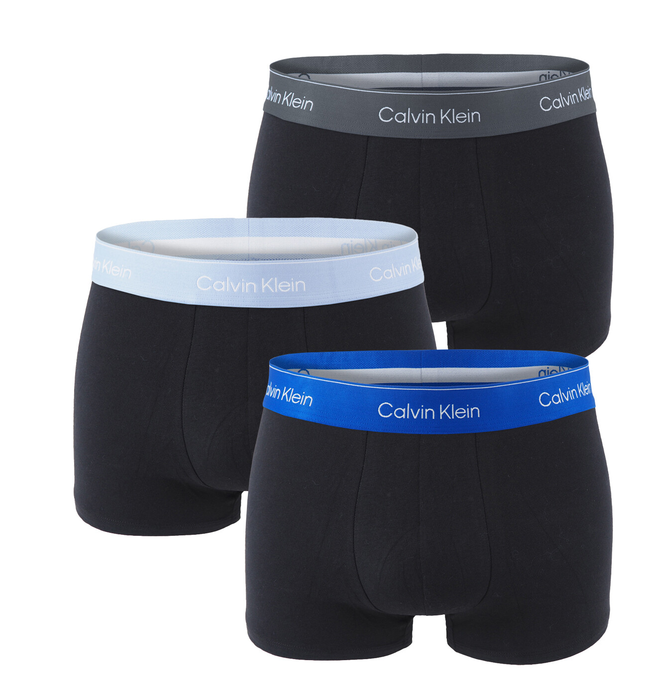 Calvin Klein - boxerky 3PACK Icon cotton stretch black / modern blue waist
