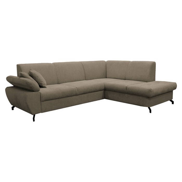 KONDELA Cohen Roh P rohová sedačka s rozkladom hnedá / čierna