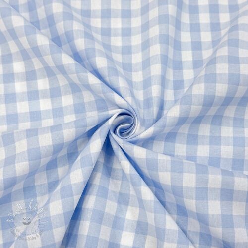 Bavlnená látka Check light blue