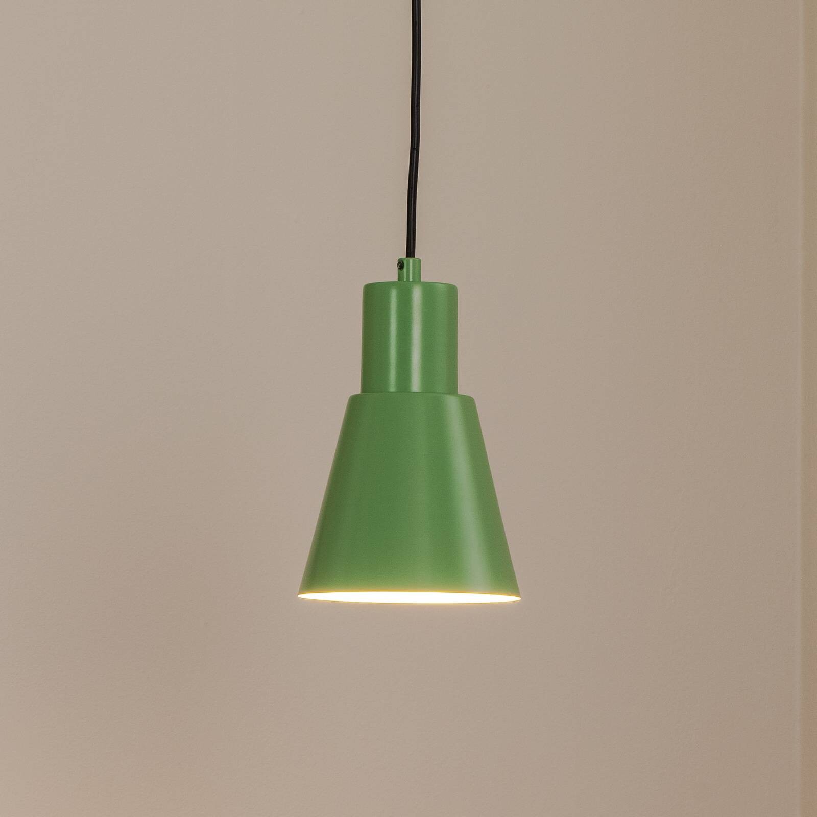 Závesné svietidlo Konikkem, mätovo zelené, kov, Ø 14 cm, E27