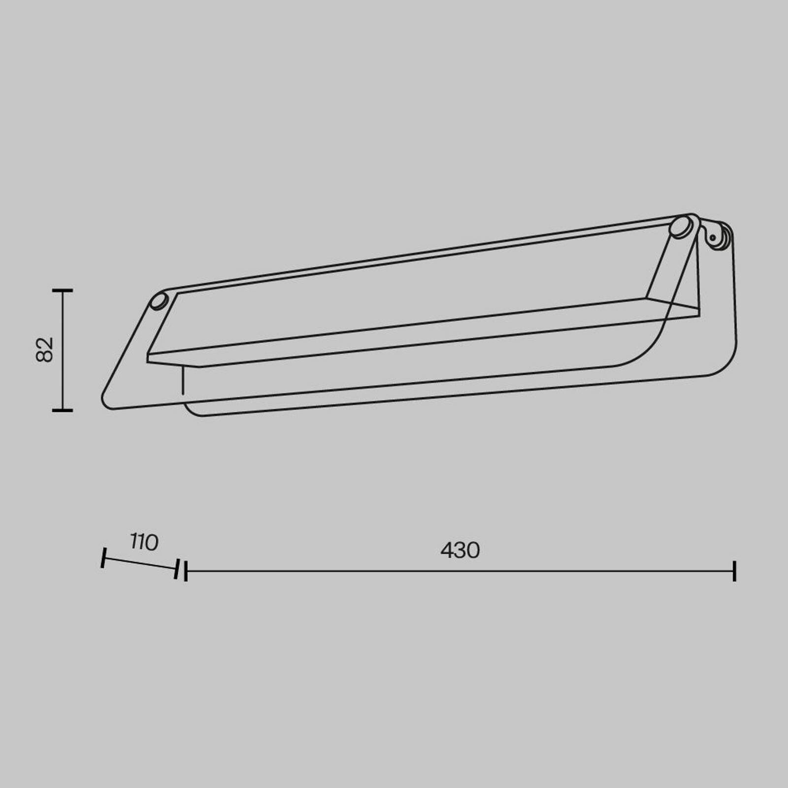 LED nástenné svetlo FLAT, jantárová/mosadz, šírka 43 cm, sklo/kov
