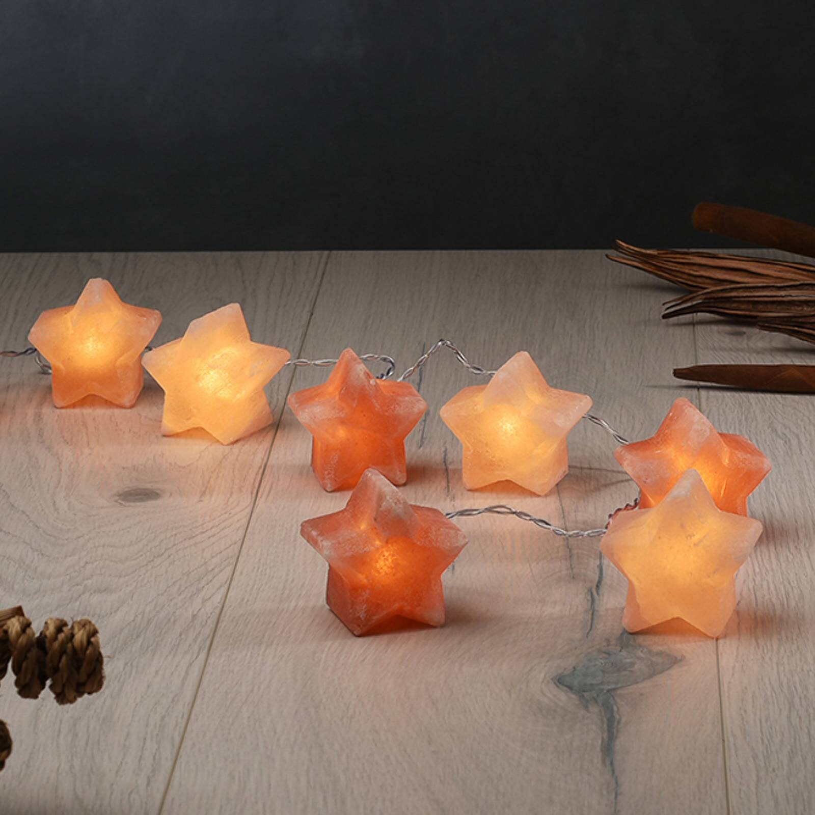 Svetelná reťaz Svetelné kryštály Hviezda, Soľné kryštály jantár