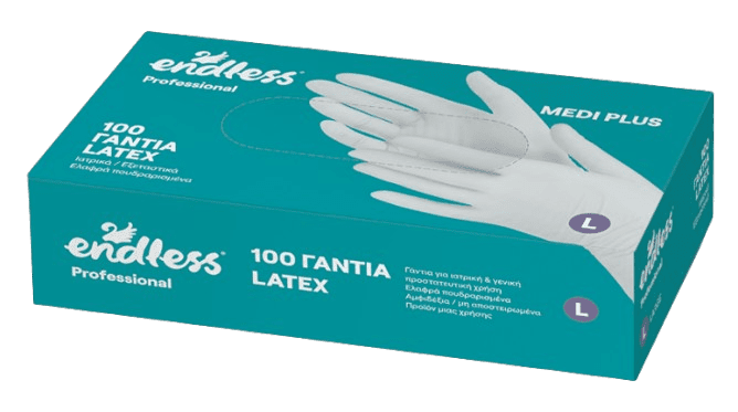 ENDLESS MEDI PLUS - Latexové rukavice L, 100 ks