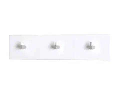 Nástenný vešiak Edmond 3 háčiky, biely lesk%