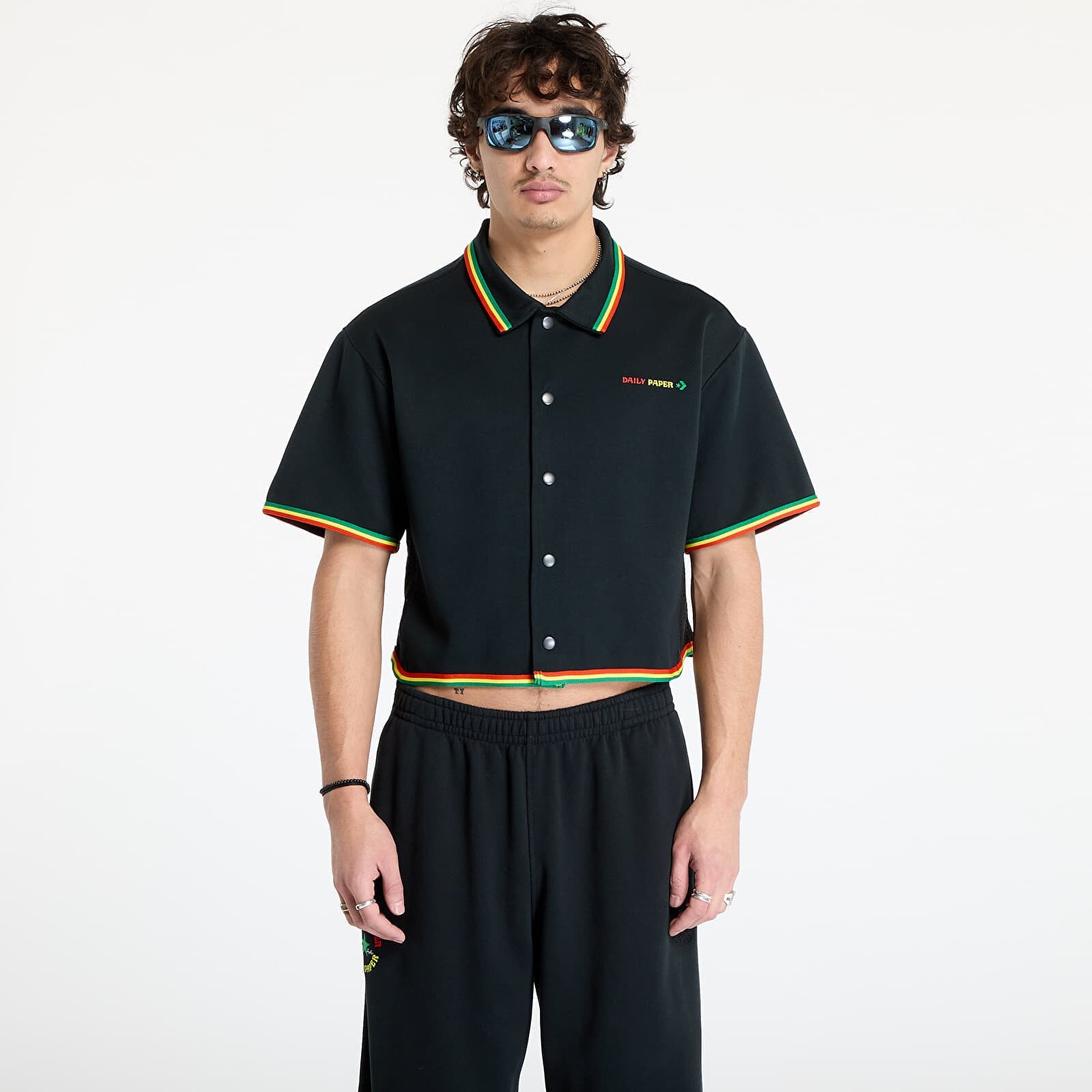 Košeľa Converse x Daily Paper Cropped Shirt Black M
