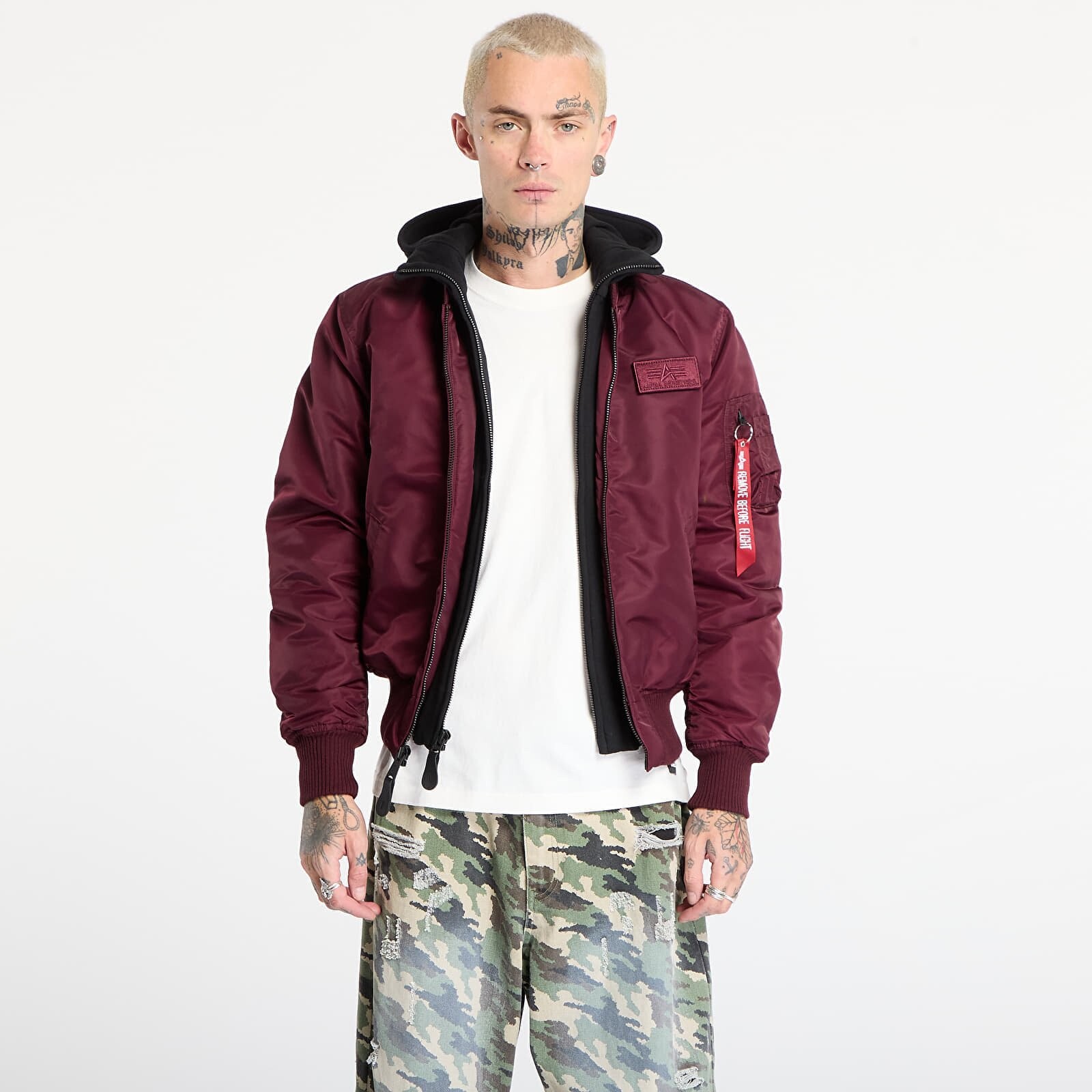 Bunda Alpha Industries MA-1 D-Tec Dark Cherry L