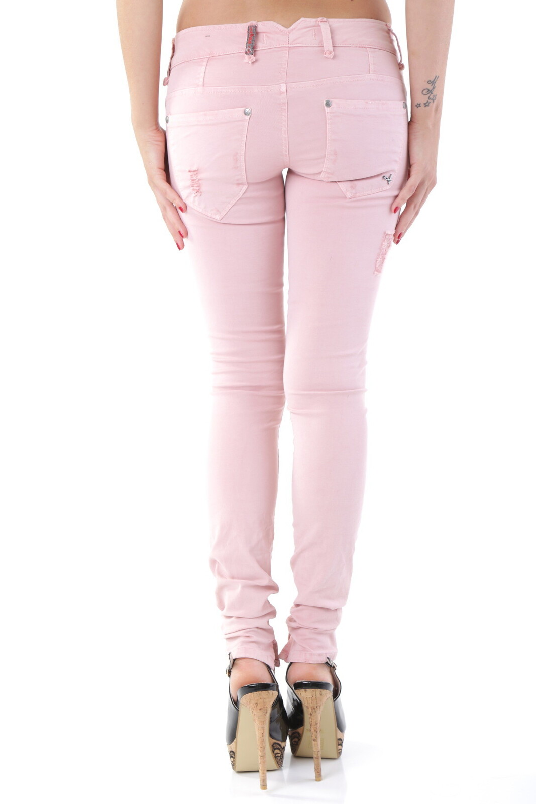 Ružové skinny rifle