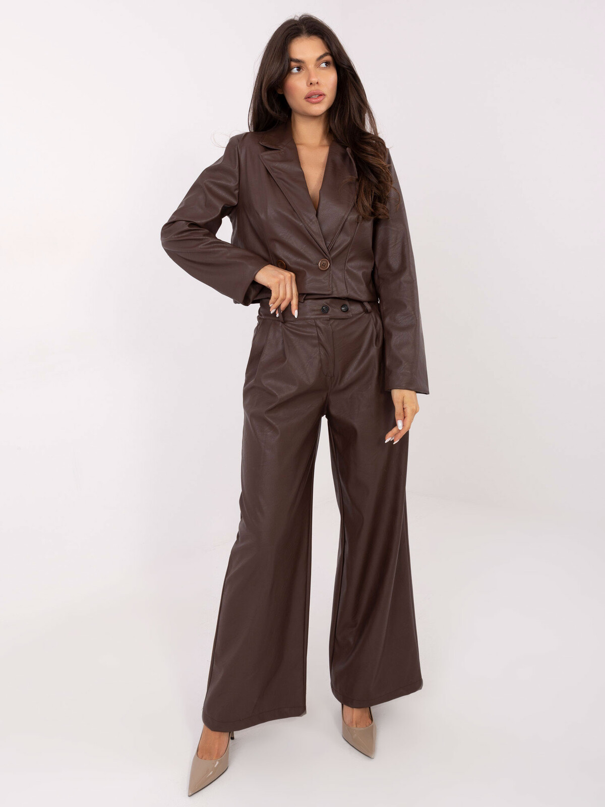 Hnedé business nohavice