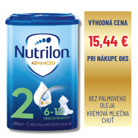 Nutrilon Advanced 2 následná dojčenská výživa (6-12 mesiacov) 6x800g