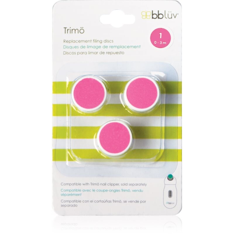 BBLÜV Trimö náhradné nadstavce pre detský pilník na nechty 0-3m 3 ks